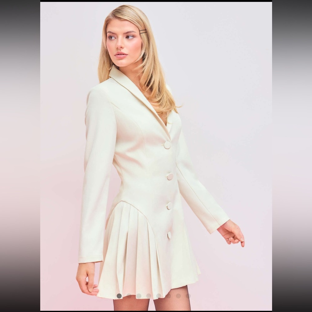 Elegant Cream Blazer Dress